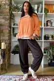 Terry B Lantern Sleeve Sweatshirt Just Peachy